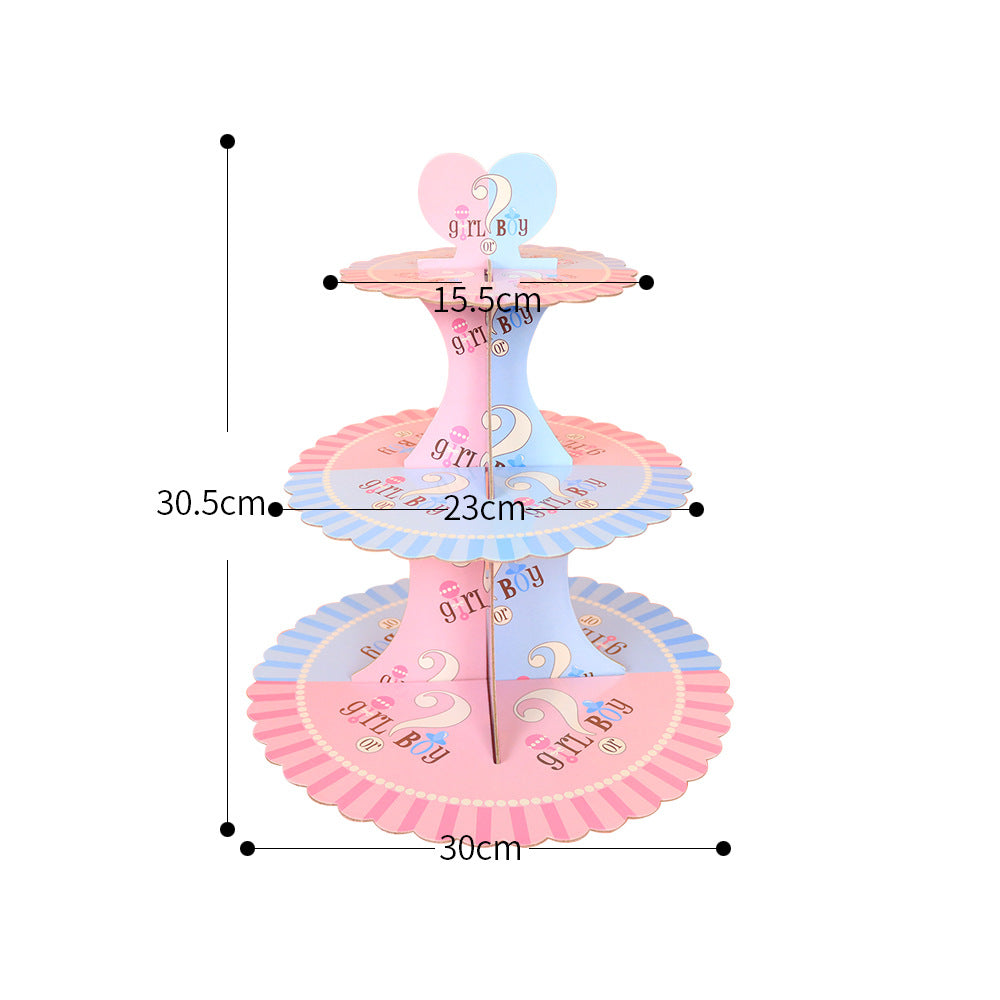 3 Tier Cupcake Stand Gender Reveal Party