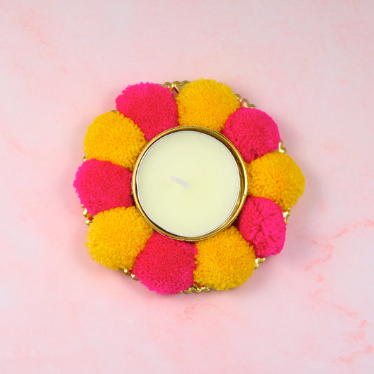Pom Pom Tea Light Holder