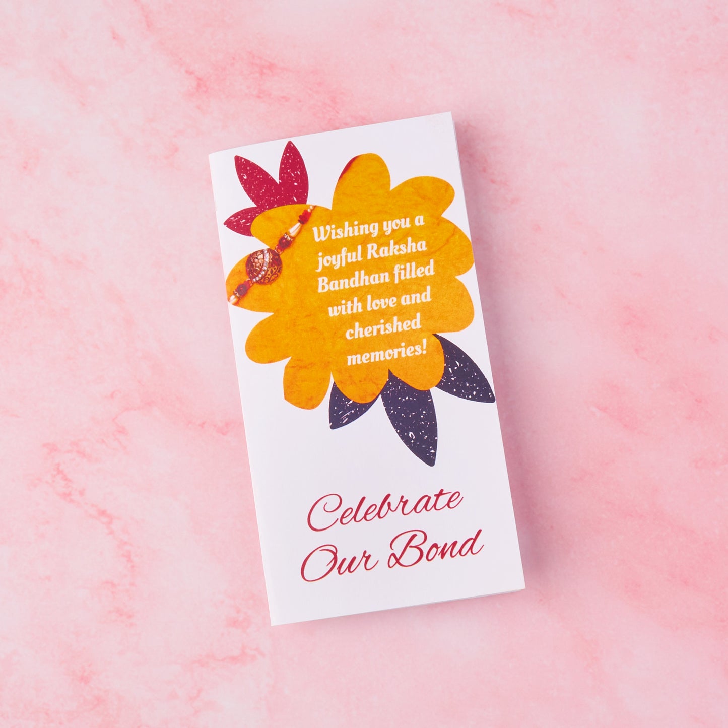 Celebrate Our Bond roli chawal pack for Raksha Bandhan with Rakhi message card and festive design