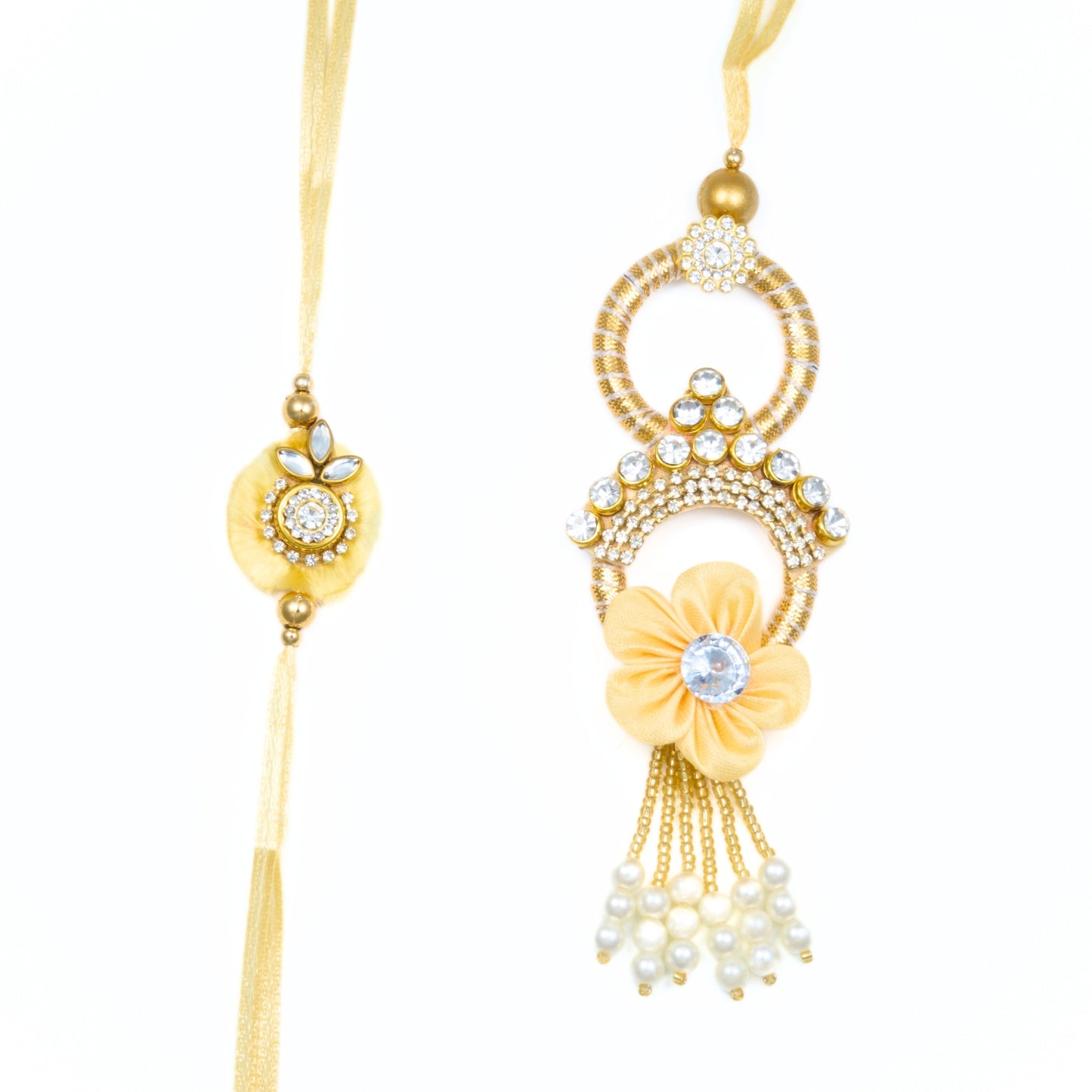 Bhaiya Bhabhi Rakhi Set - Gold