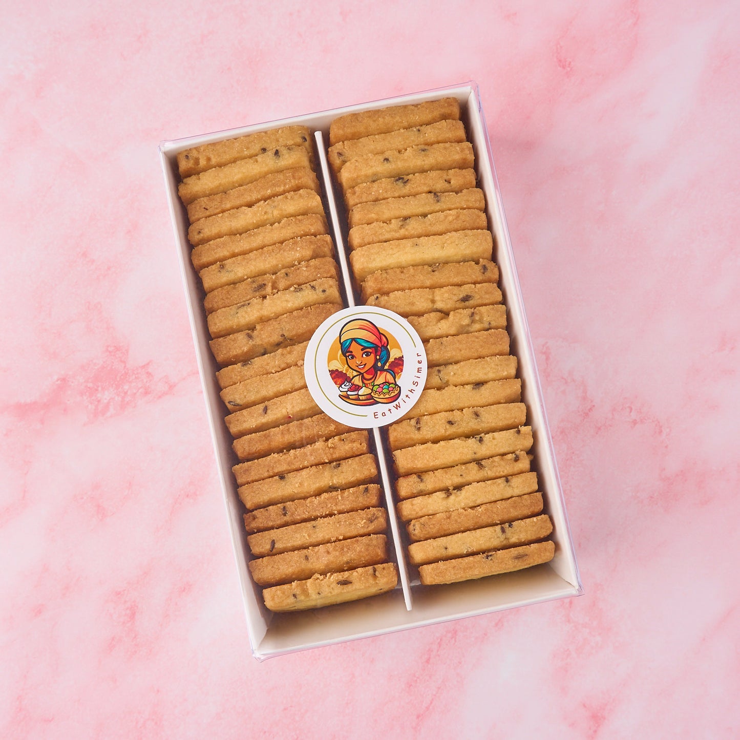 Jeera biscuits packed in a ready-to-gift box, Indian tea biscuits with a sweet and savoury flavour