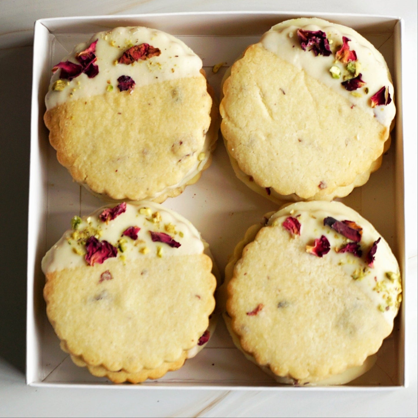 Rose & Pistachio Shortbread Cookies