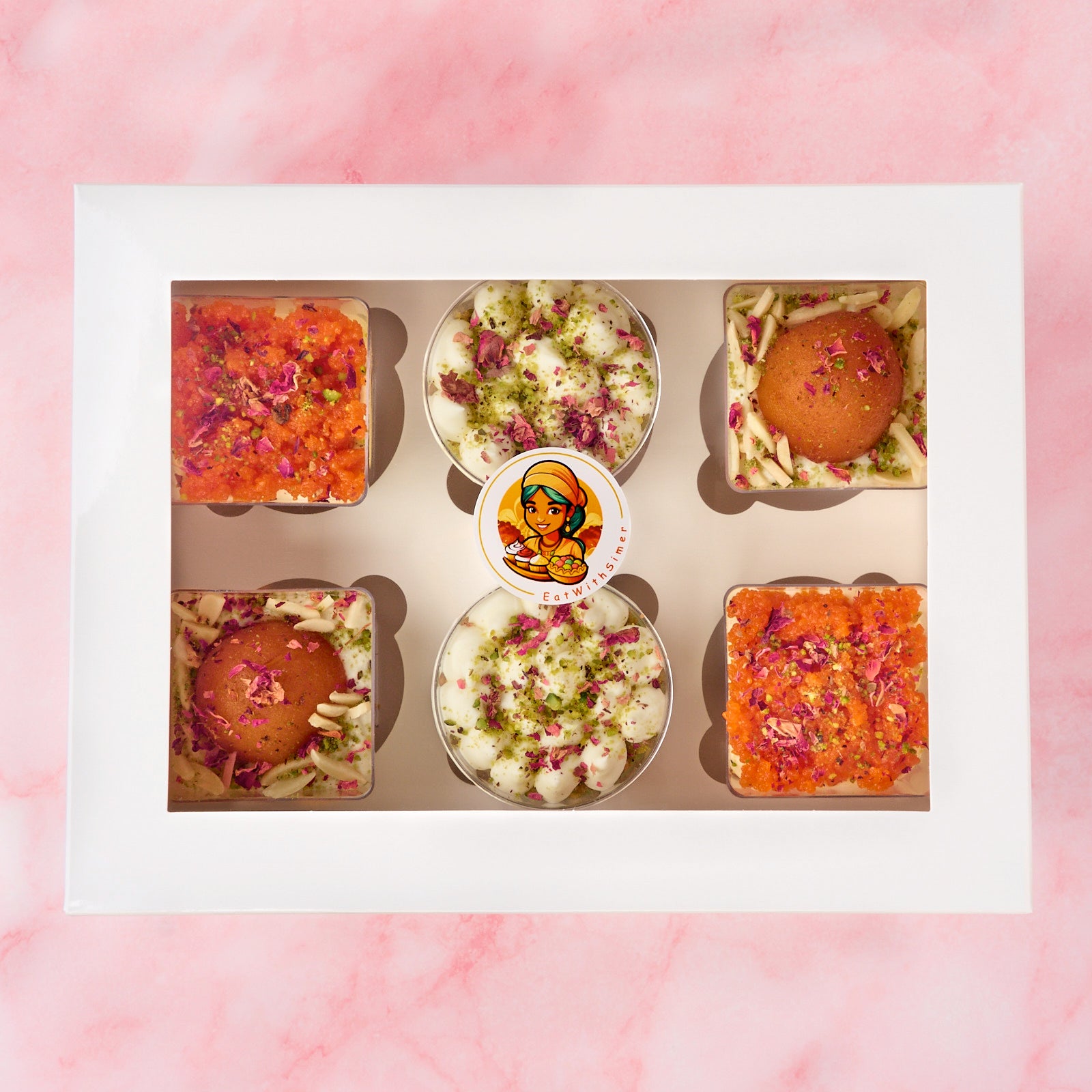 Assorted Indian fusion dessert cups box – eggless desserts Sydney