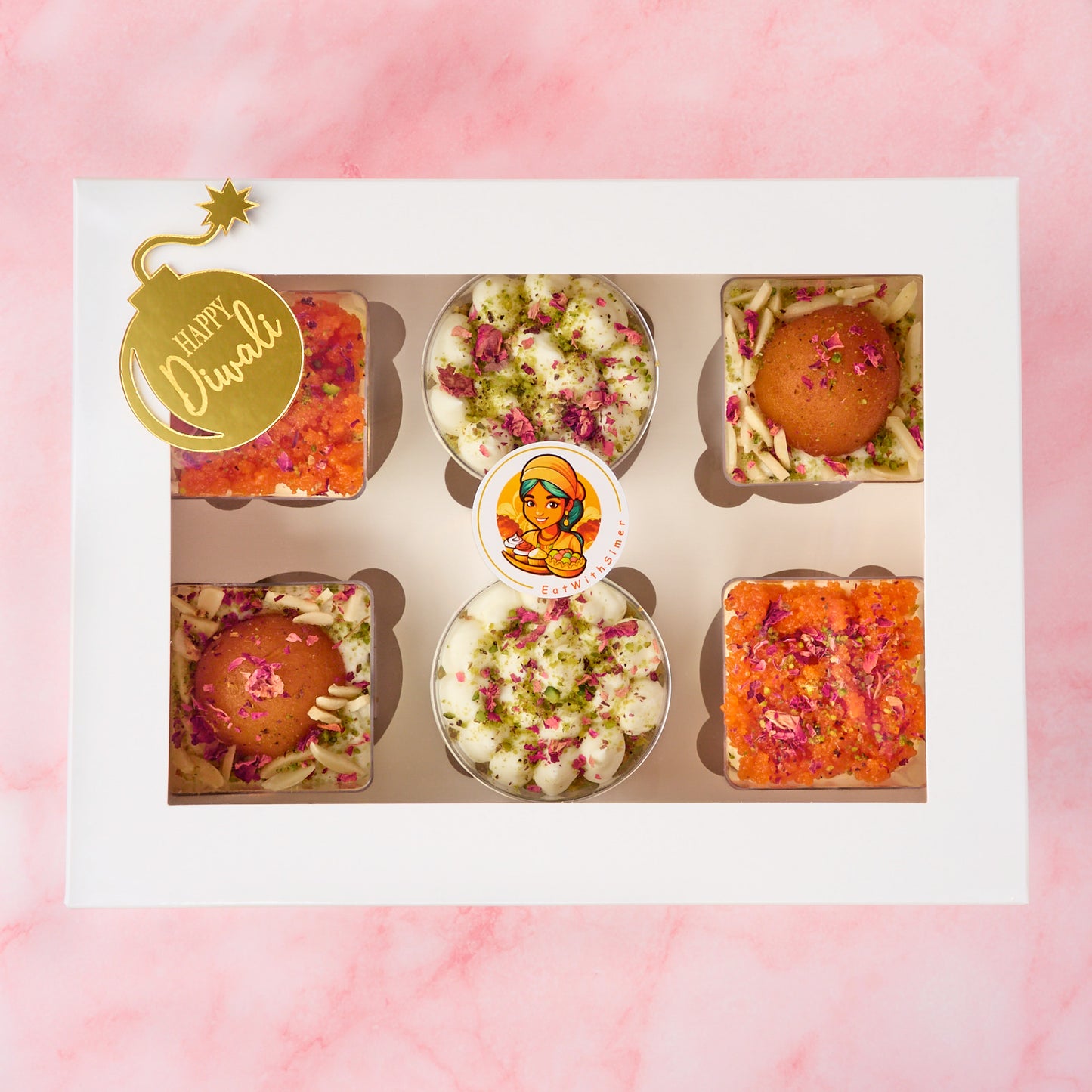 Diwali Dessert Cups Box – Festival Special with Charm
