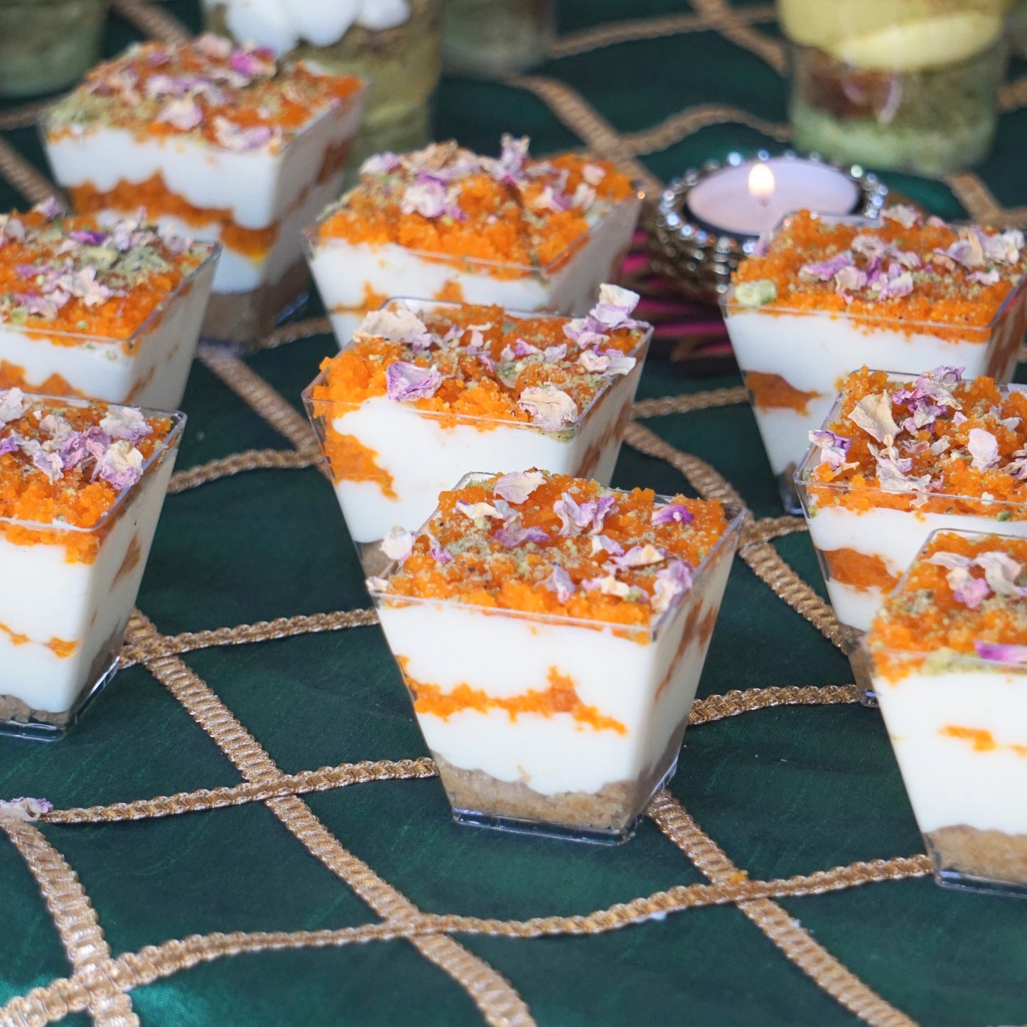 Kesar Motichoor Cheesecake Cups