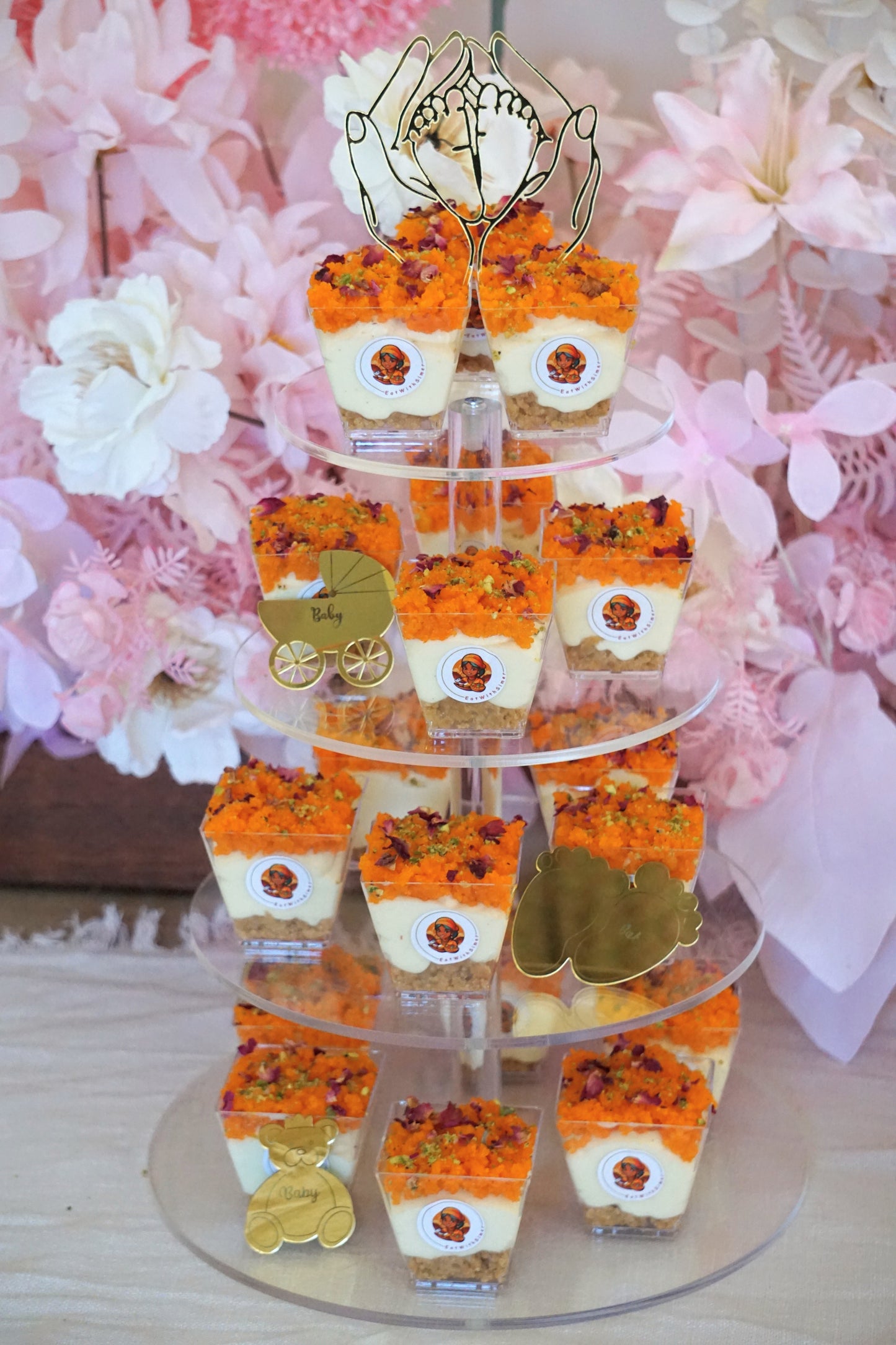 Kesar Motichoor Cheesecake Cups