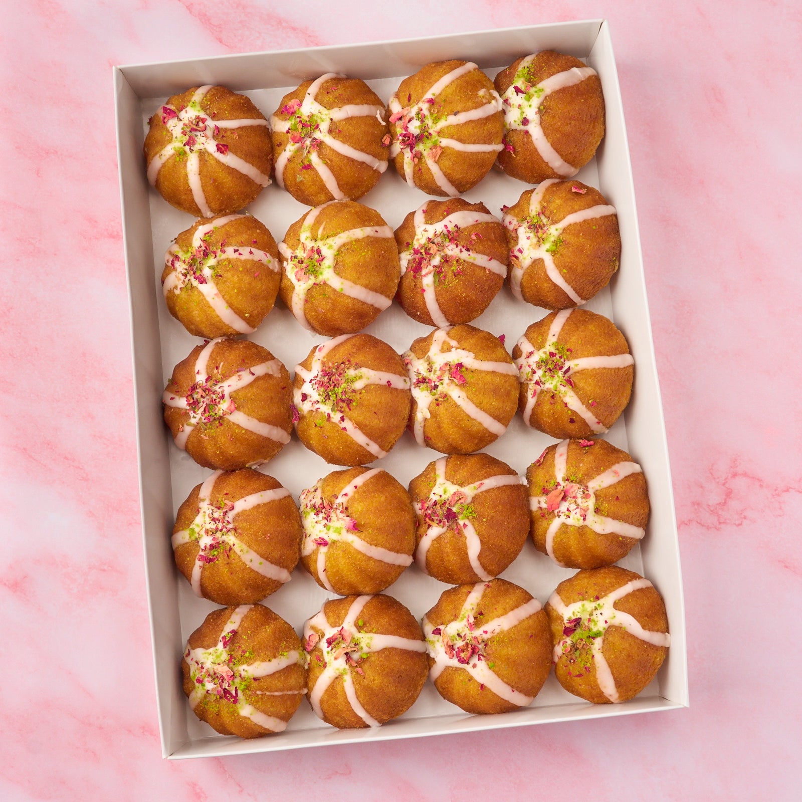 20 pc box of Eggless Mini Gulab Jamun Tea Cakes – modern Indian sweets Australia wide delivery