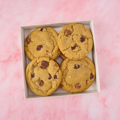 Eggless choco chip cookies packed in a ready to gift box for delivery across Australia