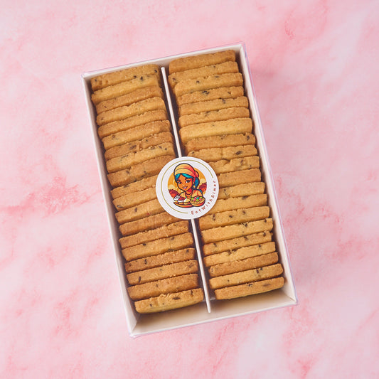 Jeera biscuits packed in a ready-to-gift box, Indian tea biscuits with a sweet and savoury flavour