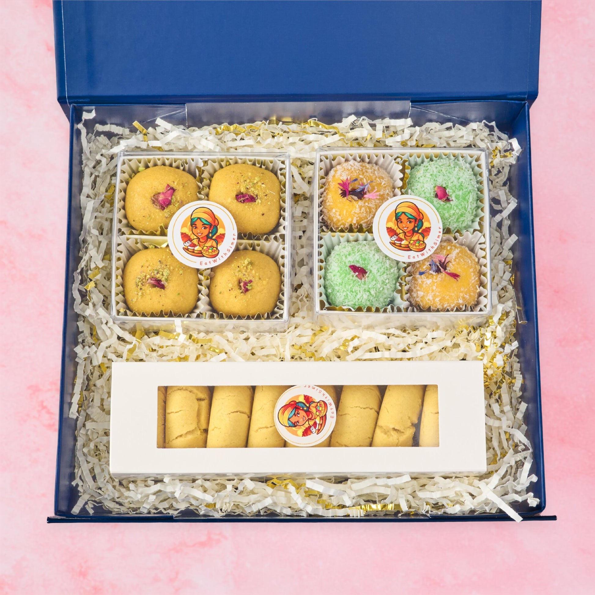 Blue Khushi Indian mithai gift box