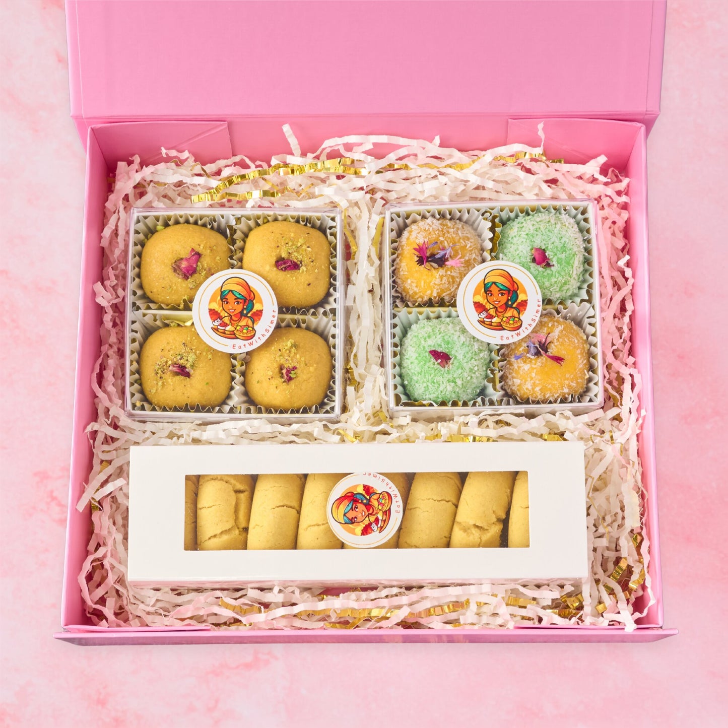Pink Khushi Indian mithai gift box