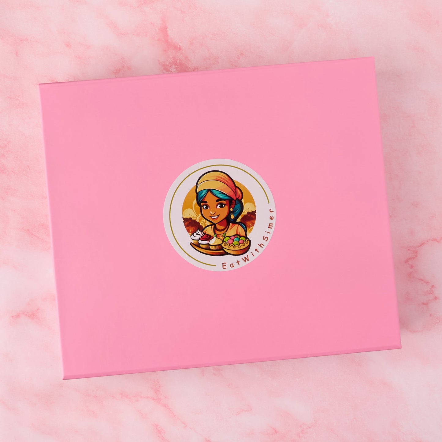 Medium pink magnetic gift box used for Indian gift hamper presentation