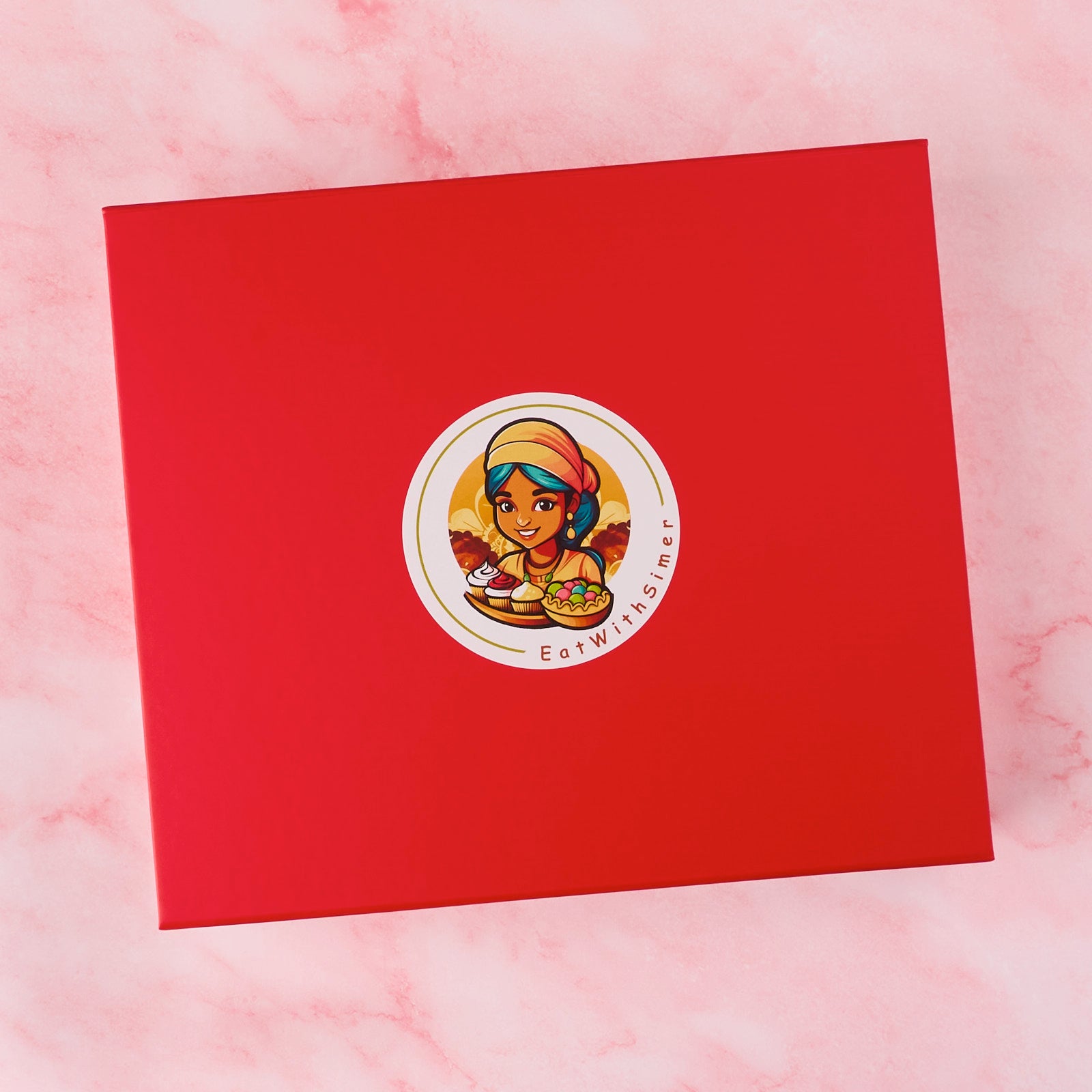 Medium red magnetic gift box used for Indian gift hamper presentation