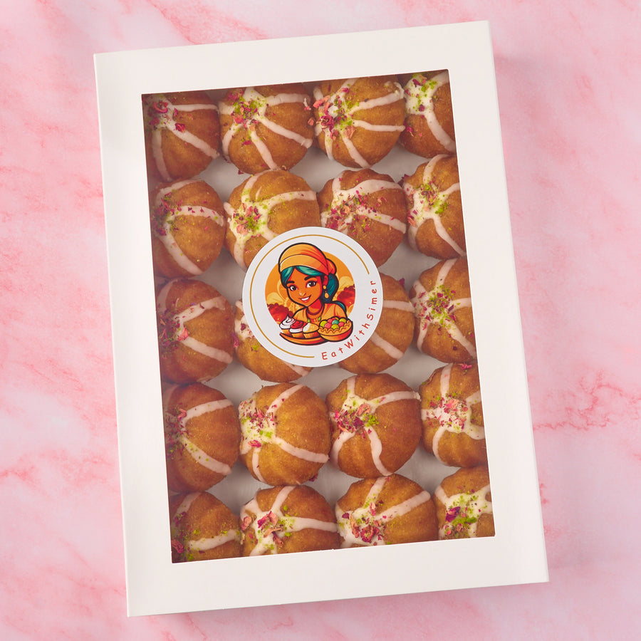 Eggless Gulab Jamun Cakes neatly packed in 20 pc gift box – EatWithSimer Sydney