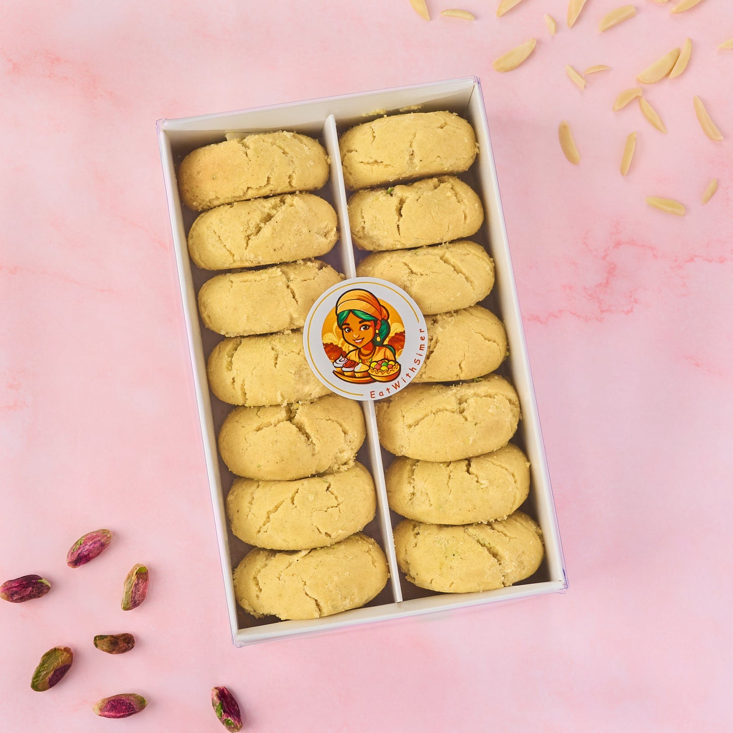 14 piece Nankhatai biscuit box presented in a compact gift-ready box