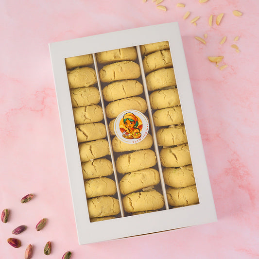 30 piece Nankhatai biscuit box packed neatly in a gift-ready box