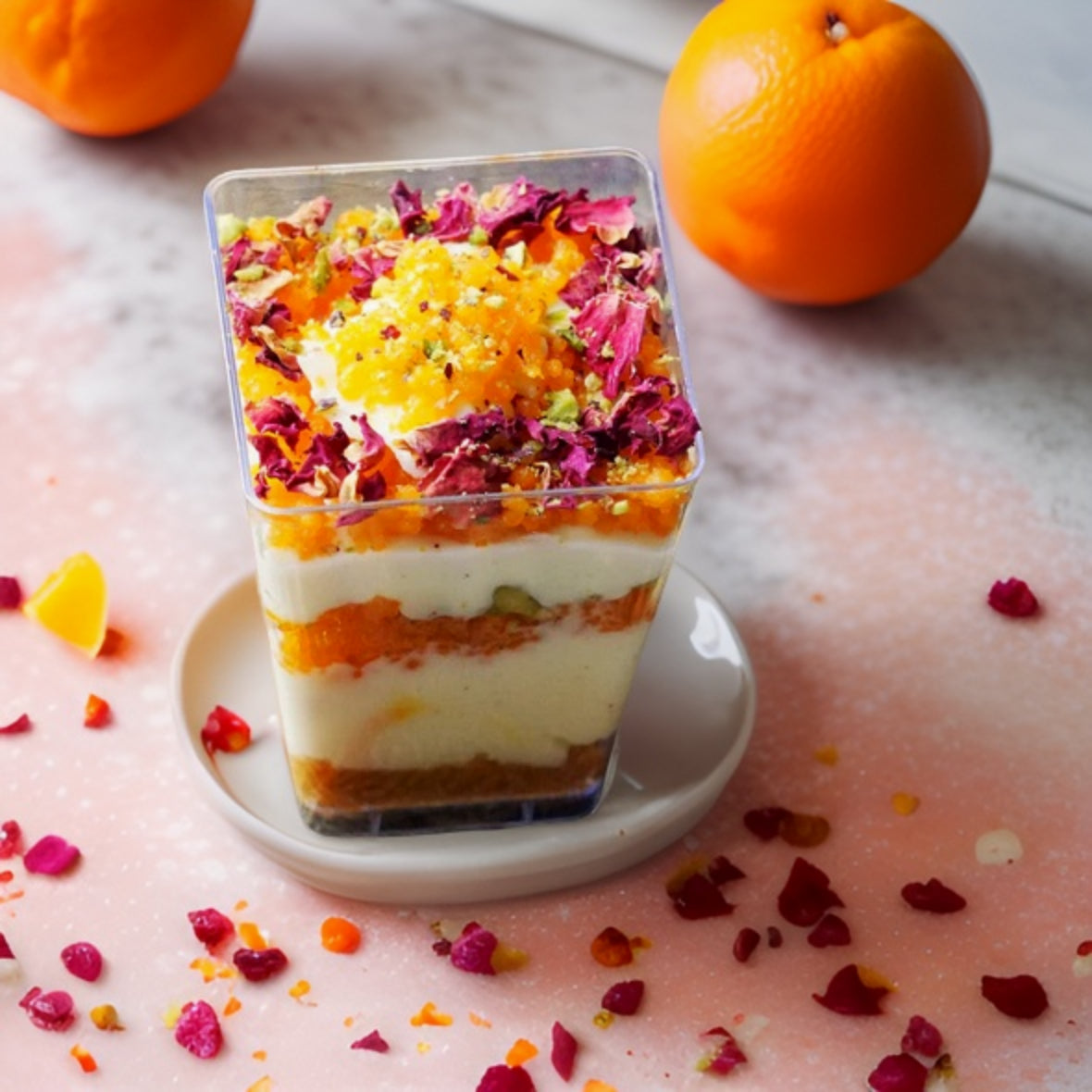 Kesar Motichoor Cheesecake Cups