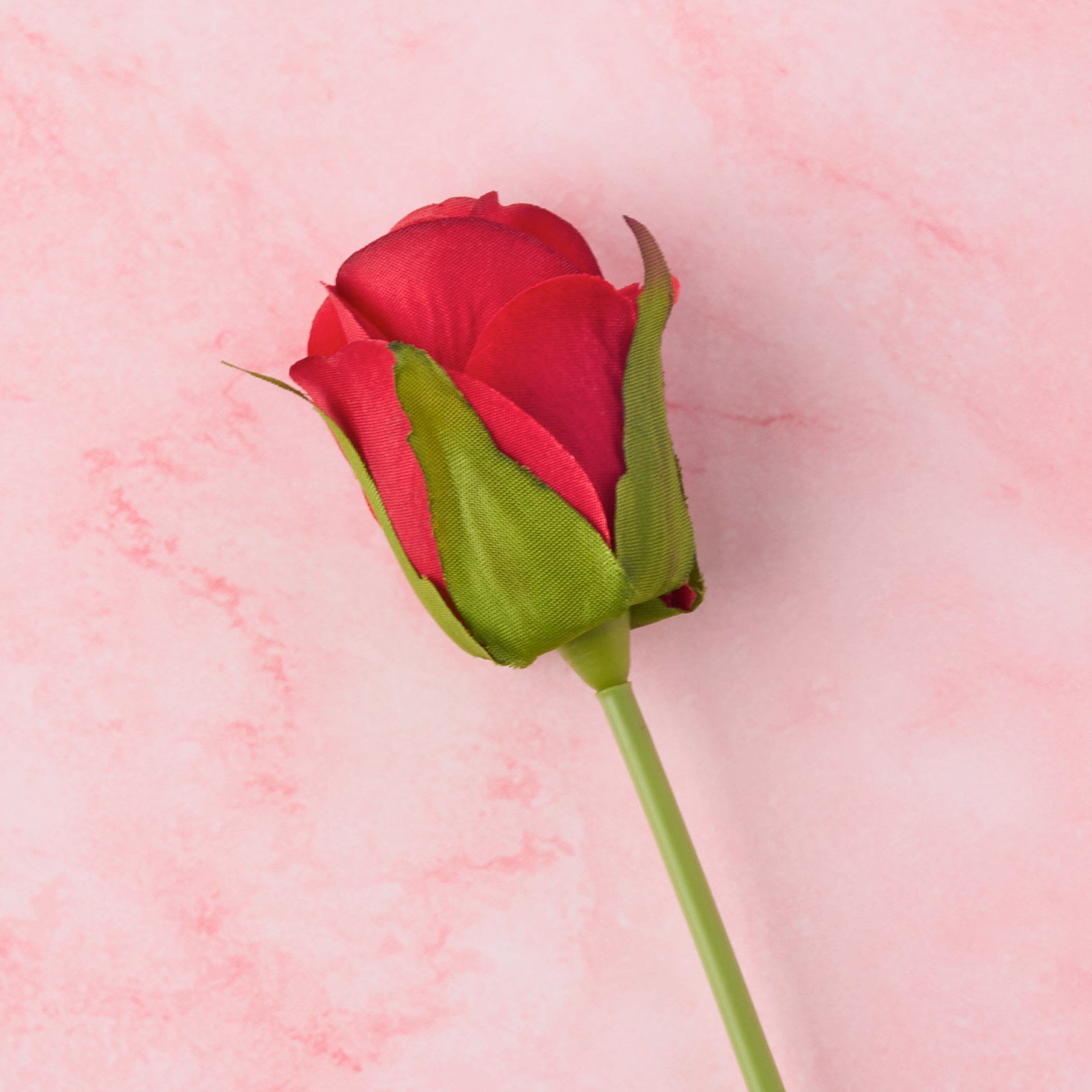 Red artificial rose gift stick with deep red petals, ideal as a keepsake add-on for gift hampers and dessert boxes