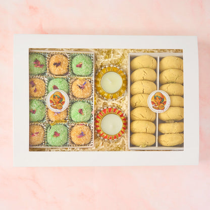 Sweets and cookies gift box with Indian sweets and Nankhatai cookies for Australia-wide gifting