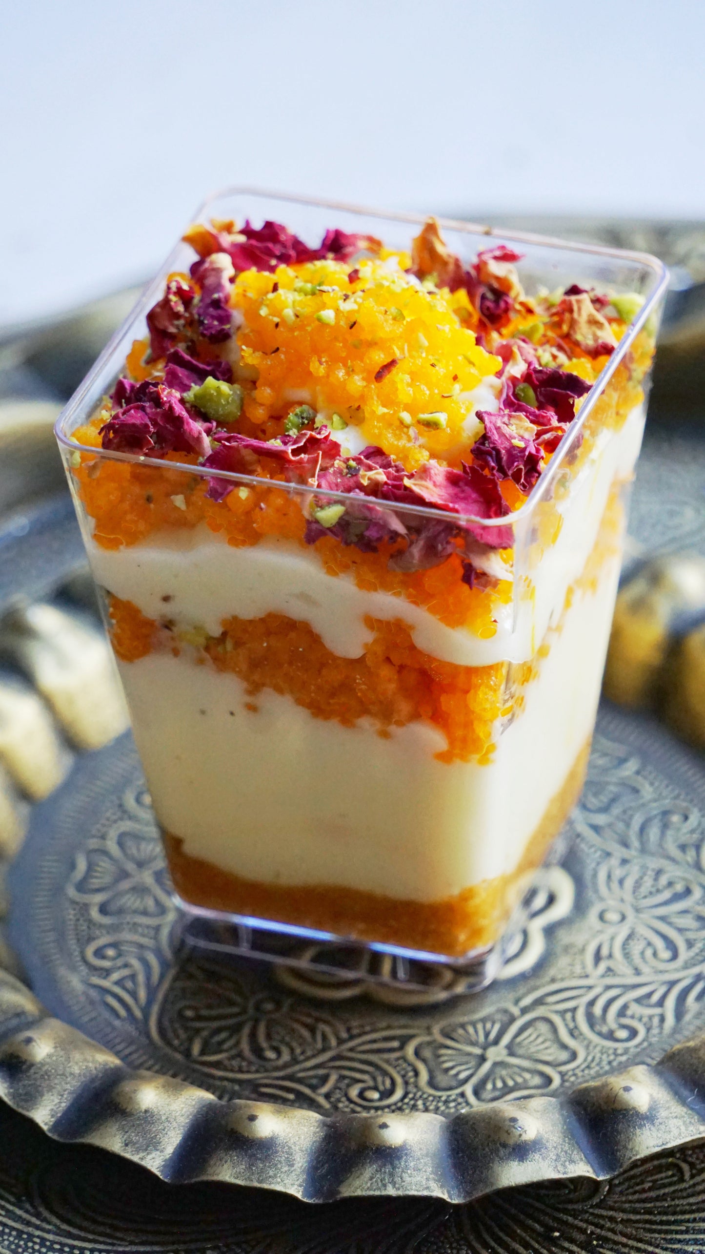Kesar Motichoor Cheesecake Cups