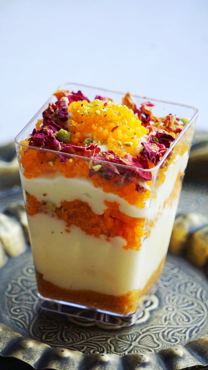 Kesar Motichoor Cheesecake Cups
